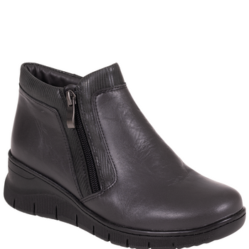 Popielate botki Syrena SWB K-276 ze skóry naturalnej