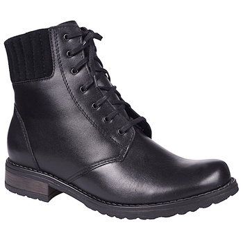 Trzewiki damskie skórzane sznurowane ocieplane czarne Syrena K-240