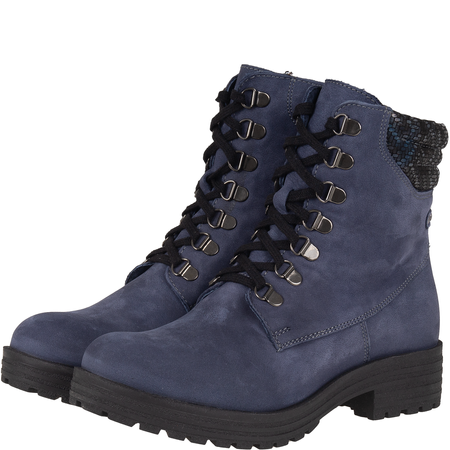 Botki damskie Syrena SST 4064 granatowe - skóra naturalna