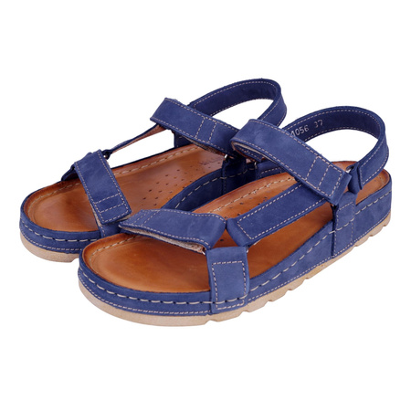 Sandały damskie skórzane SYRENA SBB 221056 granatowe