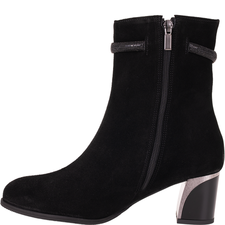 Botki damskie Syrena STA 4217-5525 czarne - skóra zamszowa