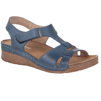 Sandały damskie skórzane Syrena SOT 420 granatowe
