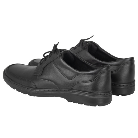 Skórzane półbuty męskie marki Syrena SST 210 czarne