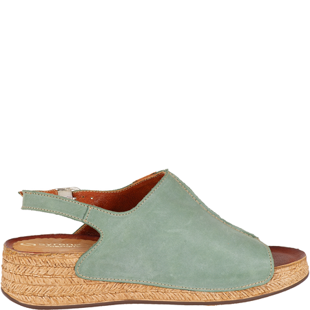 Skórzane sandały damskie marki Syrena SST 987 zielone