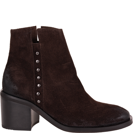 Botki damskie Syrena 1136/224 – skóra welurowa, obcas 6 cm