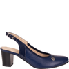 Czółenka damskie skórzane Wielbut 543 granatowe na słupku