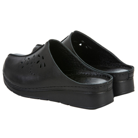 Klapki damskie skóra naturalna Syrena SST 922/M czarne