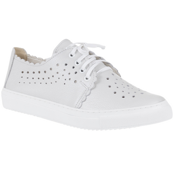 Półbuty ażurowe damskie skóra naturalna Syrena SE 0502 perła