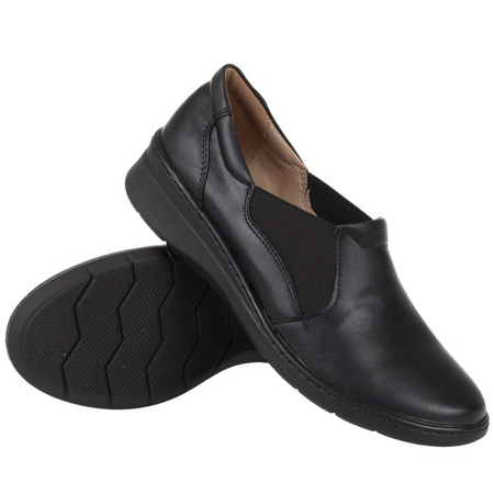 Komfortowe czarne półbuty damskie skórzane Syrena SE 0567