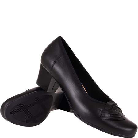 Czółenka damskie skórzane marki Syrena SPU 399 czarne