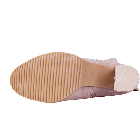 Eleganckie zamszowe kozaki damskie na obcasie skóra naturalna Syrena SOP 715 cappuccino