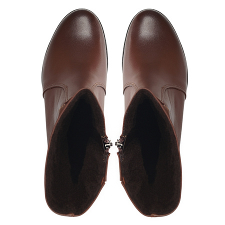 Brązowe botki damskie skórzane - Syrena SE 220M