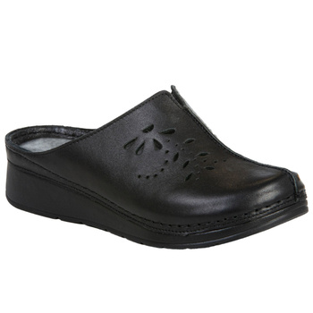 Klapki damskie skóra naturalna Syrena SST 922/M czarne