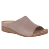 Klapki skórzane damskie Syrena SOT 409 cappucinno - platforma 3,5 cm