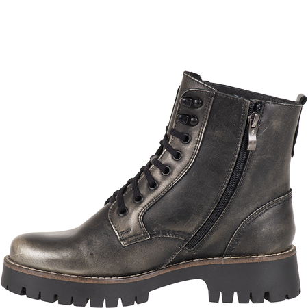 Botki damskie Syrena SST 4096 czarno-złote - skóra naturalna