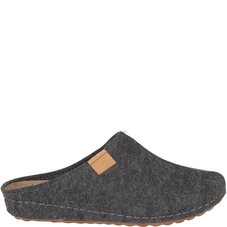 Kapcie damskie Syrena SH 104 grafit z wkładką skórzaną