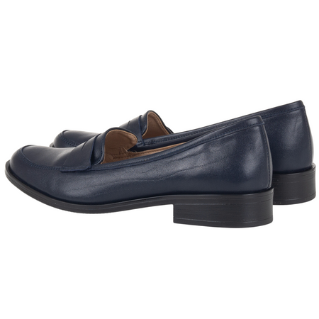 Półbuty damskie mokasyny skórzane Syrena SE 0052P granatowe
