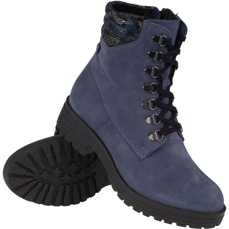 Botki damskie Syrena SST 4064 granatowe - skóra naturalna