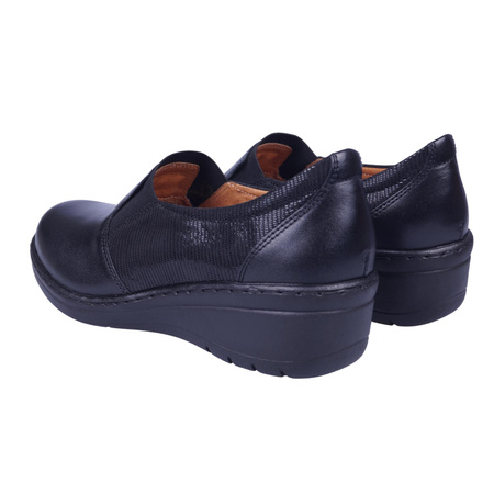 Komfortowe półbuty damskie skóra naturalna SWB 22191 czarne SYRENA