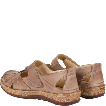 Przewiewne półbuty na rzepy Syrena SST 1705/A cappuccino