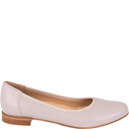 Beżowe skórzane baleriny Syrena SGO 2031 klasyczne