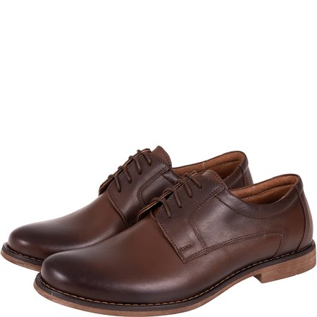 Skórzane półbuty męskie marki Syrena SI 424-841 brązowe