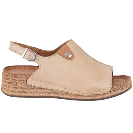 Skórzane sandały damskie marki Syrena SST 987 beżowe