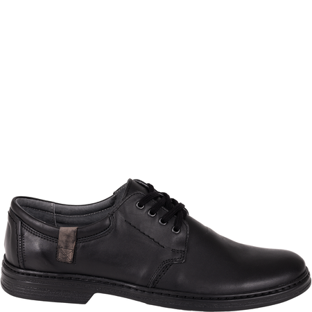 Skórzane półbuty męskie marki Syrena SI 326-776 czarne