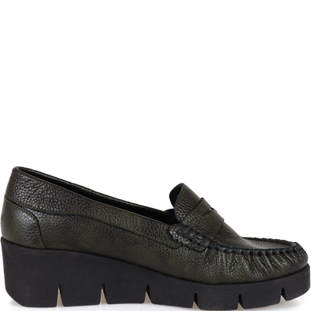 Skórzane mokasyny damskie Syrena SLA 989 oliwka