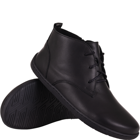 Botki barefoot marki Syrena SH 699 czarne - skóra naturalna