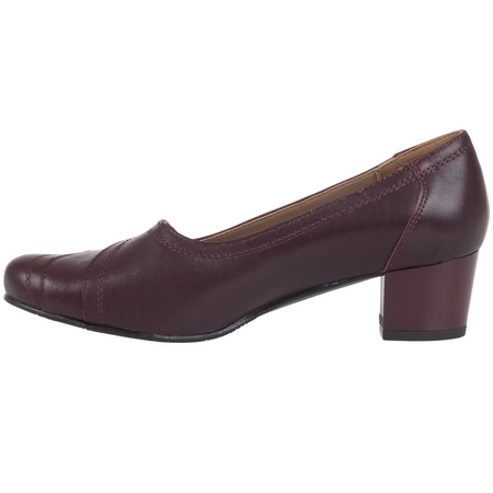 Czółenka na słupku skórzane marki Syrena SE 0203 bordowe