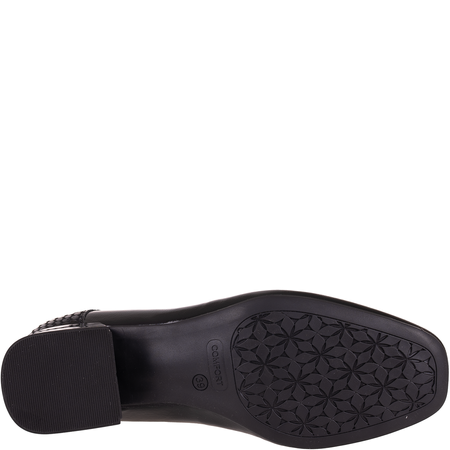 Półbuty skórzane damskie Syrena SPU 1525 czarne naplak