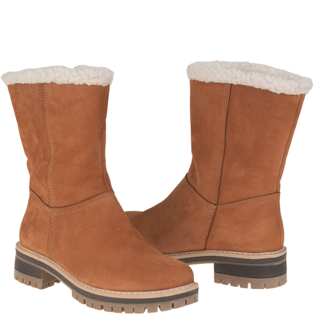 Zimowe botki ocieplane Syrena SST 4075 brązowe, nubuk