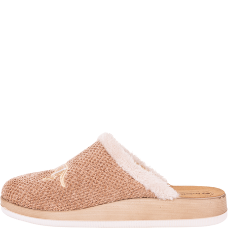 Beżowe kapcie damskie Inblu CT000042 ze skórzaną wkładką