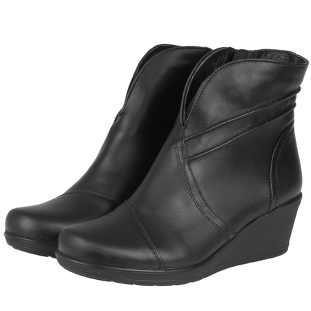 Botki damskie zimowe skórzane Syrena SE 3033 czarne