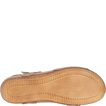 Skórzane sandały damskie marki Syrena SH 246 beżowe