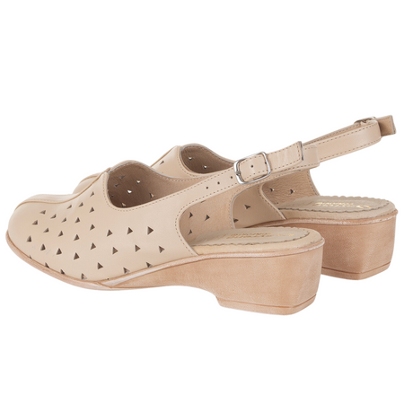 Syrena SWB 131 beżowe sandały damskie - skórzane, wygodne