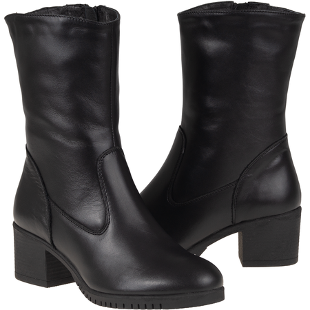 Czarne botki na słupku Syrena SST 4107 - 6 cm obcas