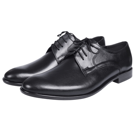 Półbuty męskie pantofle wizytowe skórzane marki Syrena SE 934 czarne