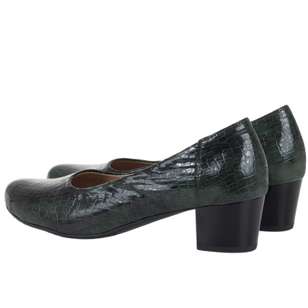 Czółenka damskie Syrena SE 7129 zielone - skóra naturalna