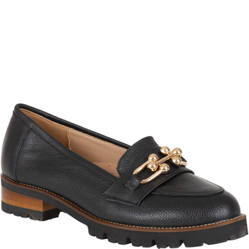 Mokasyny damskie Syrena SE P-299 czarne skóra licowa