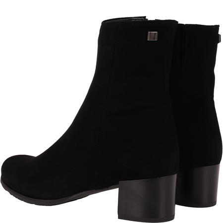 Botki damskie Syrena STA 3002 czarne - skóra zamszowa