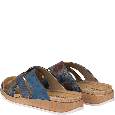 Inblu GS000052 granatowe klapki ze skórzaną wkładką