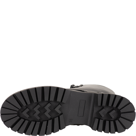 Botki damskie Syrena SST 4096 czarno-złote - skóra naturalna