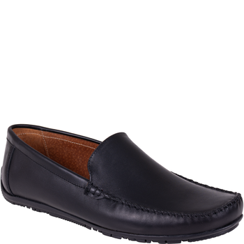 Mokasyny męskie Syrena SI 398-459-2 czarne skórzane