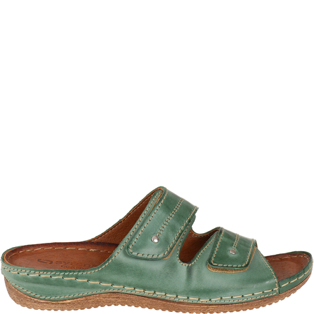 Klapki skórzane SST 828 zielone Syrena - komfort i styl