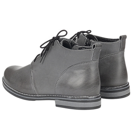 Botki damskie wiązane marki Syrena SST 4000 grafitowe