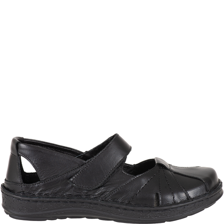 Czarne przewiewne półbuty na rzepy SST 1705/A marki Syrena