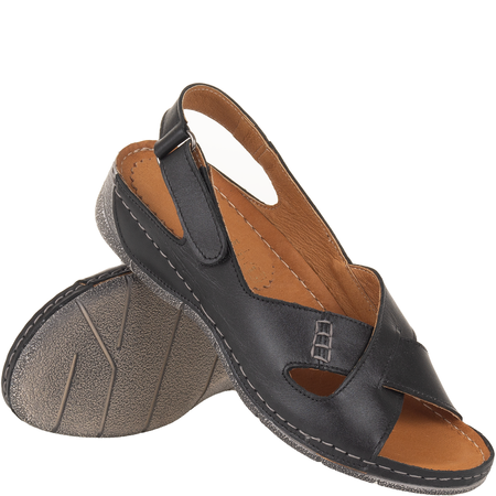 Sandały damskie skórzane Syrena Comfort SWB 531 czarne