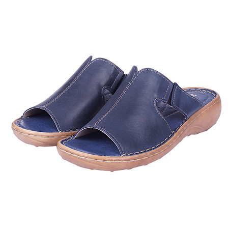 Klapki damskie skórzane Stella 663 granatowe